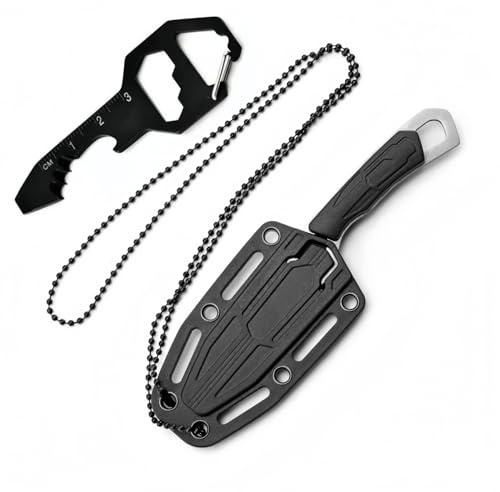 2 in 1 Multi Tool EDC Fixed Pocket K109 Knife Mini Portable Multifunctional Cutter Tool Camping Essentials Accessories with Bottle Openers Wrench Gifts