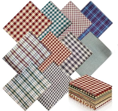 NEUJUS 10 Stück 50x50cm Baumwollstoff Quadrate Set Patchwork Stoffe Paket | Premium 40s yarn cotton squares, denser and more durable than standard 32s for long-lasting quilting and patchwork projects