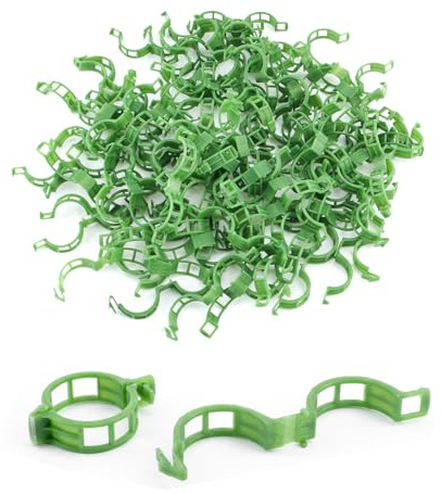 100 Pcs Plastic Plant Clips for Climbing Plants, Garden Plant Support Clipsset, Reusable Garden Clips for Tomato Plants Flower Vegetable Vines Orchid Support Trellis Clipsset, for Upright Growth
