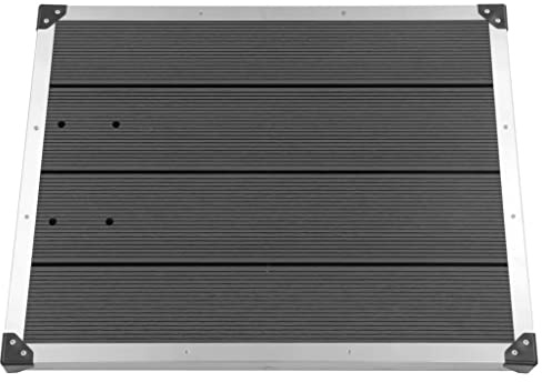 Receveur de douche extérieur bac à douche de jardin receveur de douche de terrasse piscine WPC acier inoxydable 80 x 62 cm gris 02_0001981