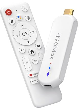 Plyisty Android 14 TV Box 4K Streaming Media Player 2 GB RAM 16 GB ROM Dual Band 2,4 G/5 G WiFi Sprachfernbedienung HDR Tragbarer Smart TV Stick für Heimreisen