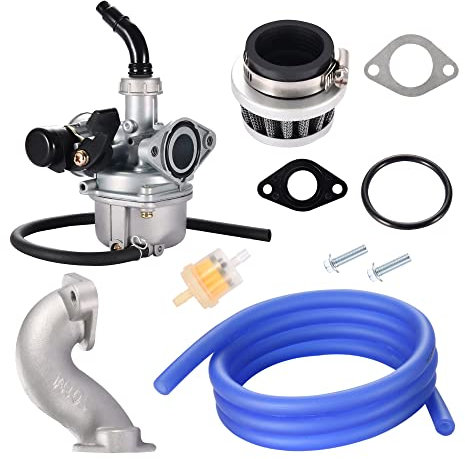 GOOFIT Carburatore Minimoto 19mm PZ19 con Filtro Aria 35 con Tubo Carburante sostituzione per XR CRF 50cc 70cc 90cc 110cc 125cc Scooter e Ciclomotore ATV Quad Blu