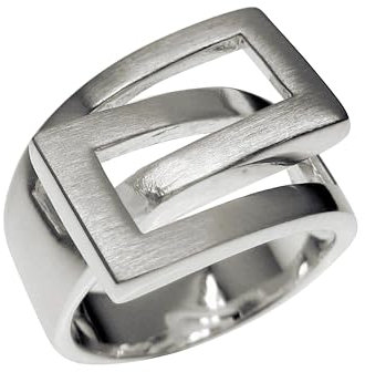 SILBERMOOS Damen Ring elegant ineinander umschlungen 925 Sterling Silber, Größe:52