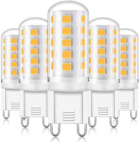 YUIIP G9 LED Lampen, 3000K Warmweiß (Neutral Warm), Leuchtmittel Flimmerfrei Ersatz für Halogenlampen Sockel Birne AC 220-240V (3W Nicht Dimmbar, 5er Pack)