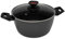 Zanetti Evolution Casseruola per Induzione Diametro 20 cm, Fondo Antiaderente, Alto Spessore, Casseruola con Coperchio, Impugnatura Comoda Due Maniglie, Nero