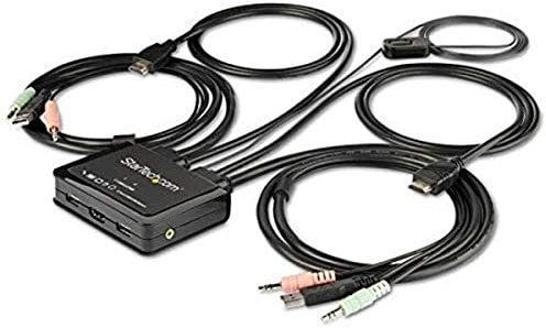 StarTech.com Switch KVM de 2 Puertos HDMI con Cables Incorporados - USB 4K 60Hz