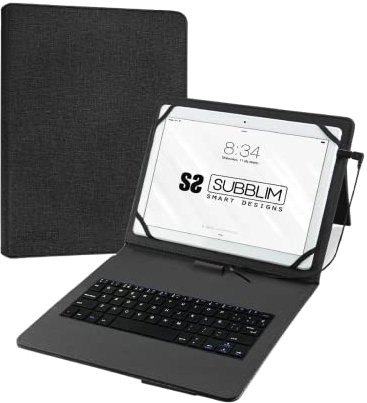 SUBBLIM Funda para Tablet con Teclado Micro USB a USB C Keytab Pro USB 9.6a 11 Negro Adaptador USB Tipo C Cierre Magnético Exclusivo Sistema De Sujeción