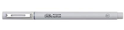 Winsor & Newton 7001039 Fineliner, Pigment Liner für exakte Linien und Outlines, hohe Qualität, Pigmenttinte, dokumentenecht, lichtbeständig Linenbreite, 0,1 mm in Grau