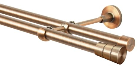 Gardinenstange 400 cm Vorhangstange 2 läufig 19mm Kupfer Antik Vintage-Look Retro-Stil Sferic Wandbefestigung