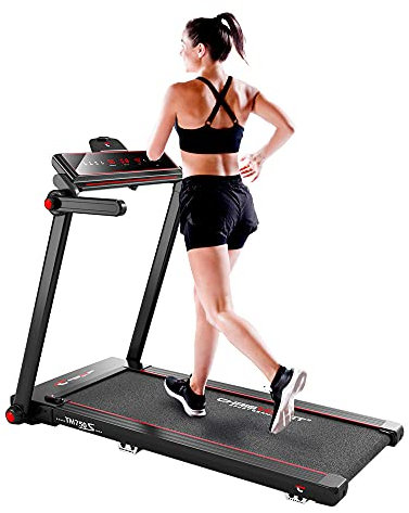 Christopeit Laufband für Zuhause TM 750S – 16 Trainingsprogramme, 16 km/h, LED-Touchscreen, Klappbar & platzsparend, Integrierte Schmierung, bis 130 kg, vormontiert