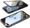 MOSSTAR Case for iPhone SE 2020 2nd Generation, iPhone 8, Magnetic Adsorption Shockproof Metal Bumper with Front and Back Transparent Tempered Glass Cover Full Body Protective Case, Clear (Black)