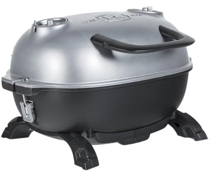 PK Grills Tragbarer Holzkohlegrill und Smoker mit Deckel, Gusseisen, Aluminium, Outdoor-Küche, Kochen, Mini-Grill für Camping, Hinterhofgrillen, Park, Heckklappe, Grau, PK200-SFL