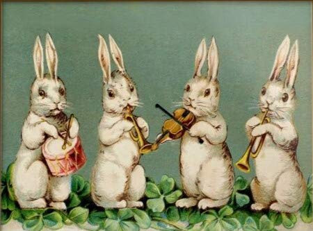 Inga Vintage Ostern Poster Osterhasen Hasen Ostern Wanddekoration Schlafzimmer Retro Cafe Store Metallschild Poster 20,3 x 30,5 cm