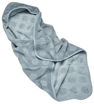Leander Hoodie Blau - Flauschiges Babyhandtuch mit Kapuze - 100% Bio Baumwollfrottee - Wärmt & Trocknet - Für Babyschwimmen, Pool oder Strand