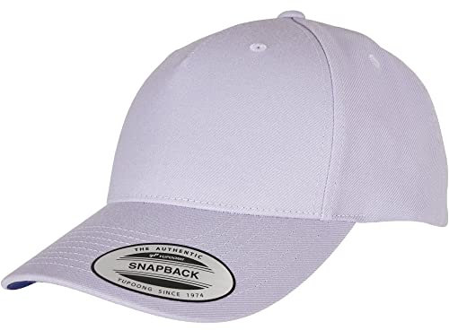 Flexfit Unisex 5-Panel Premium Curved Visor Snapback Cap Baseballkappe, Light Purple, one Size