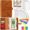 Aocii Budget Planner, Budget Binder A6, Geld Organizer, Bugetplaner mit Folien, Finanzplaner, Haushaltsbuch mit Geldfächer Umschlagmethode, Cash Stuffing Set mit Ringbuch A6 (Braun)