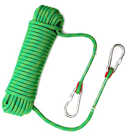 Yimihua Climbing rope Green 16mm Climbing Rope Gym Outdoor Sports Rock Climbing Camping Towing Fixed Pet Leash Paracord Multifunctional Nylon Rope Emergency Escape Safety Rope，10M-100M(Size:80M)