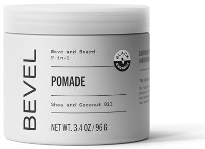 Bevel Beard Balm & Hair Pomade for Waves with Coconut Oil and Shea Butter, Locks in Moisture to Help Reduce Frizz and Breakage, Beard Care for Men, 3.4 Oz