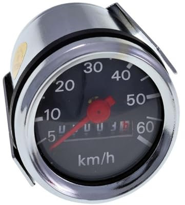 2EXTREME Tachometer universal 60km/h 48mm schwarz kompatibel für Hercules, Simson, Mofa, Moped, Quad
