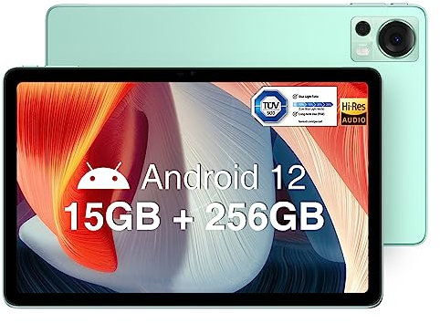 DOOGEE T20 Tablet 10.4, 15GB RAM + 256GB Rom (TF 1TB), 2K Tablet TÜV Certificato Octa-Core Android 12 con Batteria 8300mAh, Dual 4G e 2.4/5G WiFi, 16MP+8MP Fotocamera, 4 Altoparlanti Hi-RES Audio,