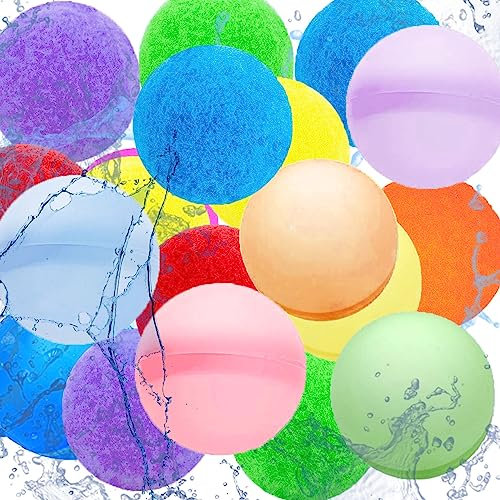 Lubibi 18 Stück Wasserbomben Wiederverwendbar,Baumwoll Wasserbomben,Schnell befüllbare Silikon Spritzbälle für Kinder Erwachsene,Splash Ball,wasserspielzeug kinder outdoor, wasser spiele, Strandspiele