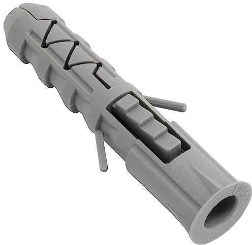AERZETIX - C67099 - Lot de 100 Chevilles Classiques Ø10x50 mm à collerette - en Polyamide - maçonnerie Fixation béton Brique parpaing bâtiment vis Construction