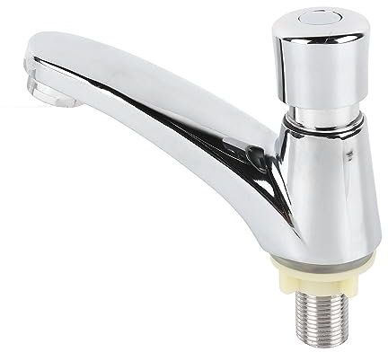 Robinet d'évier temporisé, Anti-goutte à Fermeture Automatique, Pressostat d'économie d'eau en Alliage de Cuivre pour Toilettes Publiques
