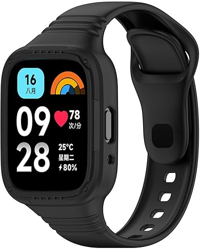 KAREN66 Armband Kompatibel mit Xiaomi Redmi Watch 3 Active Armband - Sport Silikon Uhrenarmband Replacement Wechselarmband für Redmi Watch3 Active Smart Watch Ersatzarmband (Schwarz)