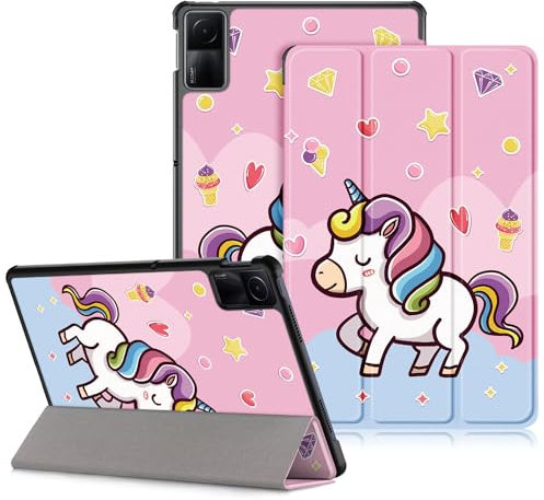 DINGGUAGUA Hülle für Xiaomi Redmi Pad SE, Ultra Dünn Schutzhülle mit Ständer Funktion,Einhorn