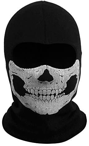 Claofoc Ghost Maske Totenkopf Mask Kostüm Kabeljau Geistermaske Halloween Sturmhaube Geistermasken Winddicht Skelett Maske Cosplay Requisite (B, Einheitsgröße)
