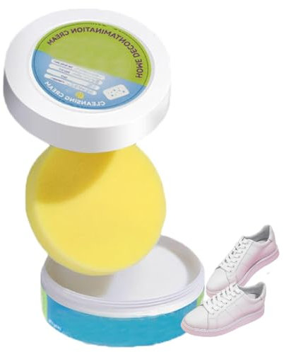 260g White Shoe Cleaner Multipurpose Cleaner Cream Leather Shoe Cleaner White Shoe Cleaning Cream Multifunctional Stain Removal Cream with Sponge Sneaker White Shoe Cleaner All Purpose Cleaner Cream