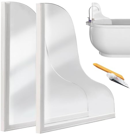 Wasserschutz für Badewanne, Duschspritzschutz,2 Stück transparenter Acryl-Duschschutz für Wasserspritzer - Dusch-Eck-Wasserspritzschutz mit Silikonbasis für Waschküche, Küche, Wischbecken
