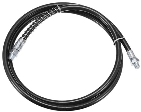 sourcing map Grease Gun Hose 59 10000 PSI Spring Flex High Pressure Quick Release Grease Replacement with Coupler 1/8 NPT Threads for Grease Gun, Black