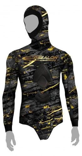 EPSEALON Dark Fusion Neopreno Chaqueta 3 mm Traje Caza Submarina buceo pesca apnea apnea Freediving Spearfishing Wetsuit Jacket (XL)