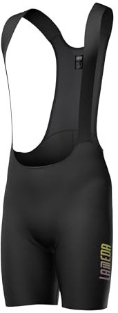 LAMEDA Fahrrad Trägerhose Fahrradhose Herren Kurz Gepolsterte Bib Shorts Sommer Atmungsaktiv Elastisch Radhose für Radfahren Rennrad Schwarz L
