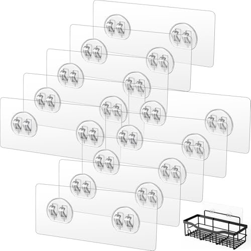 Crochet Adhesif Mural pour Salle de Bain Sans Percer Fixation Support étagère de Douche,Accroche Tableau (Style 1)