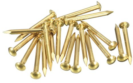 sourcing map 20 Pcs Small Tiny Nails 2.8mmx30mm(DXL) Tiny Brass Nails Hardware Nails Small Nail for Wooden DIY Decorative Boxes Household Accessories, Brass Tone