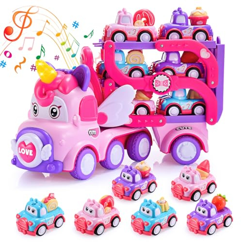 EUCOCO Camion Giocattolo Unicorno per Bambini 1-6 Anni, Macchinine Cars Regalo