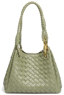 LXJYDN Schultertasche Frauen Mode Gewebte Pu Handtasche Vielseitige Pendler Unterarm Tasche Messenger Bag-Hellgrün