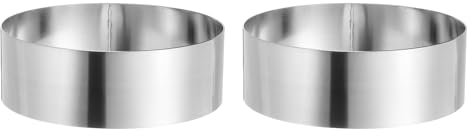 sourcing map 2PCS Round Cake Ring 6 x 2 Inch Seamless Stainless Steel Pastry Mousse Dessert Ring Mirror Coating for Baking Cooking Making Tool
