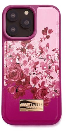 Ted Baker Scattered Flowers Inlay Hard Shell for iPhone 16 Pro Max Compatible with Magsafe - Pink