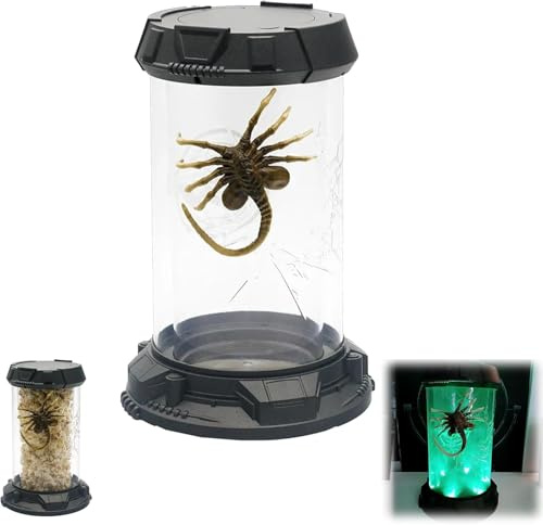 2024 Facehugger Regal Popcorn-Eimer mit Stasis Chamber, Alien LED Wassertank, coole Gothic Figur, Außerirdischem Charme Dekoration für Home, Büro und Garten (1PCS)