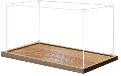 2 cm große Vitrine mit Walnussholzmaserung, Kaffeeschwarz, High-End-Vitrine, geeignet für Lego 10311 Orchidee, 3 mm dicke, transparente Vitrine, Holzmaserung + 3 mm