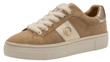Tamaris 1-1-23724-42-418 Damen Sneaker Low Leder/Synthetik Ivory Beige Ivory Beige