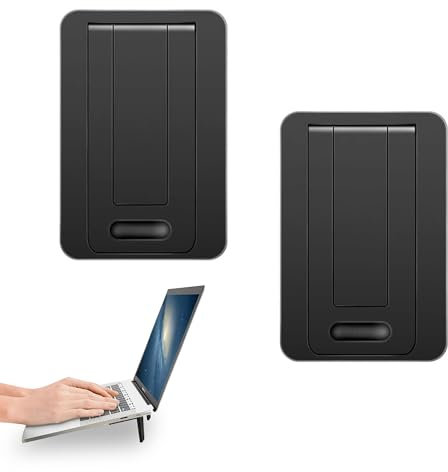 MEKEET 2PCS Invisible Computer Keyboard Stand Lightweight Portable Keyboard Riser Adjustable Foldable Ergonomic Laptop Mini Stand for Macbook Laptop Wireless Keyboard Smartphone (Black)