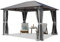 TOOLPORT Gartenpavillon 3x3,65 m mit Stahldach - Hardtop Pavillon mit 4 Seitenteilen und Moskitonetzen in Grau