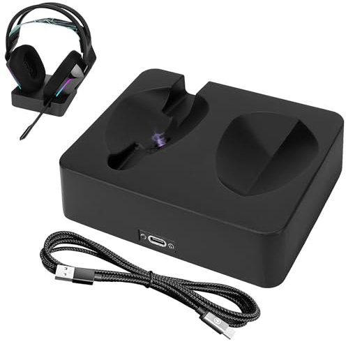 GEEKRIA Kopfhörer Ladeständer für Logitech G733 Lightspeed Wireless Gaming Headset, 3D Printed Resin Magnetic Dock, Gaming Headset Base (Schwarz)