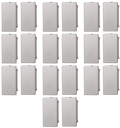 10x confezione 2pz (20pz) Tappo, falso polo, grigio, Compatibile Con BTicino Axolute, frutti, interruttori, pulsanti, deviatori, dimmer, sensori, PIR, buzzer, Placche originali e compatibili