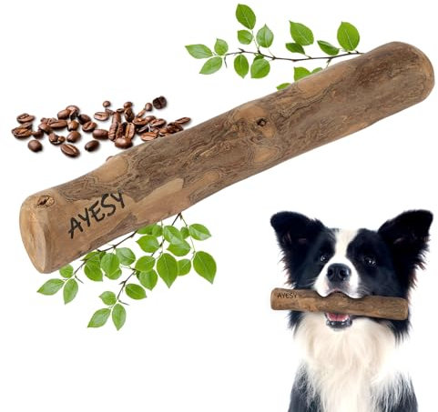 AYESY Mordedores Naturales 100%,Mordedor Perro Resistente Ideal Perros Medianos 8-16 kg Talla M Palo de Madera Café Mordedor Natural para Perros Saludable y Duradero Alivia la Ansiedad Elimina Sarro-M