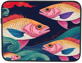 Fish in blu scuro Custodia per computer portatile Notebook Computer Tablet Valigetta Borsa da trasporto per lavoro 10 pollici